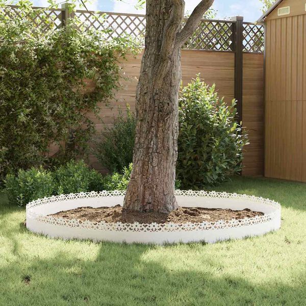 vidaXL Rubnjaci za travnjak 10 pcs Bijelo 103 x 0,05 x 22 cm Čelik