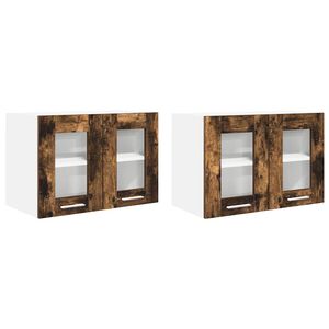 vidaXL Viseći ormarić s pohranom 2 pcs Dimljeni hrast 60 x 31 x 40 cm