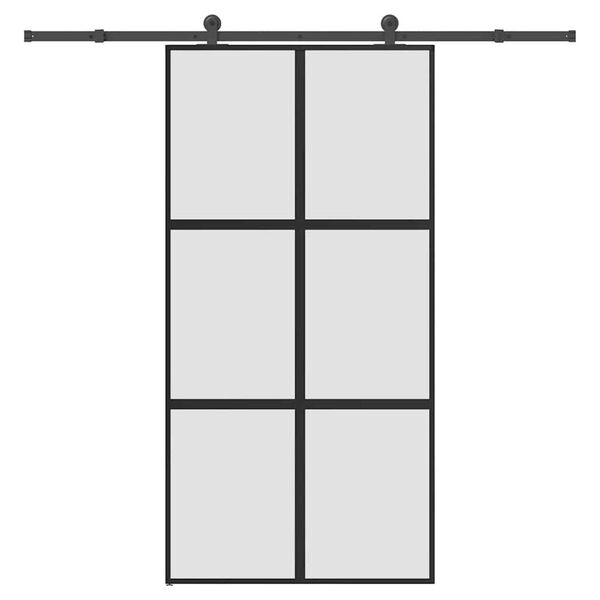 vidaXL Klizna vrata s priborom 102,5x205 cm kaljeno staklo i aluminij