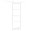 vidaXL Klizna vrata Bijelo 78 x 202 cm Masivna borovina i staklo