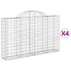 vidaXL Lučne gabionske ko&scaron;are 4 kom 200x30x120/140cm pocinčano željezo