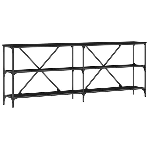 vidaXL Konzolna stolica Crni hrast 200 x 30 x 75 cm Konstruirano drvo