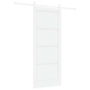 vidaXL Klizna vrata ORKDAL 83 x 202 cm Masivna borovina Bijela