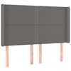 vidaXL Uzglavlje s u&scaron;ima sivo 147x16x118/128 cm od umjetne kože