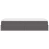 vidaXL Otomanski okvir kreveta s madracem sivi 90x190cm umjetna koža