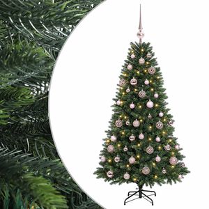 vidaXL Umjetno božićno drvce s kuglicama 120 cm 150 LED lampica