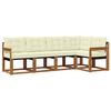 vidaXL Set vanjskih sofa s jastukom 5 pcs Prirodna i krem