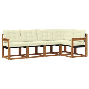 vidaXL Set vanjskih sofa s jastukom 5 pcs Prirodna i krem