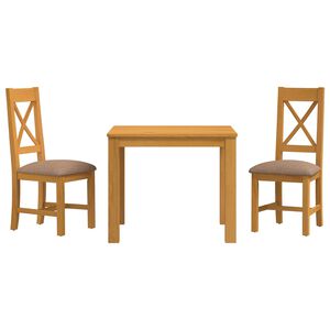 vidaXL Blagovaonski set 3 kom. Siva Čvrsto Hrastovo Drvo