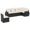 vidaXL 6-dijelni set vrtnih sofa s jastucima crni od poliratana