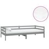vidaXL Dnevni ležaj s madracem 90 x 200 cm sivi od masivne borovine