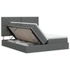 vidaXL Krevet s od storage s uzglavljem Tamnosiva 200 x 200 cm Tkanina