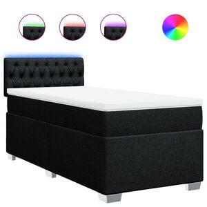 vidaXL Box spring krevet s madracem crni 80 x 200 cm od tkanine