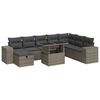 vidaXL 9-dijelni set vrtnih sofa od poliratana s jastucima sivi