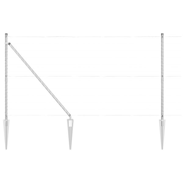 vidaXL Stup za ogradu Ostalo 26 pcs Siva 3,2 x 3,2 x 160 cm Čelik