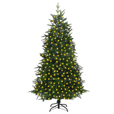 vidaXL Umjetno osvijetljeno božićno drvce zeleno 240 cm PVC i PE