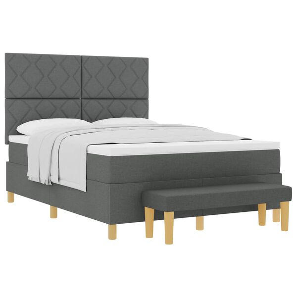 vidaXL Krevet s opruga kutije Tamno siva 160 x 200 cm tkanina
