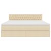 vidaXL Krevet s prostorom za pohranu s LED-om Krema 180 x 200 cm