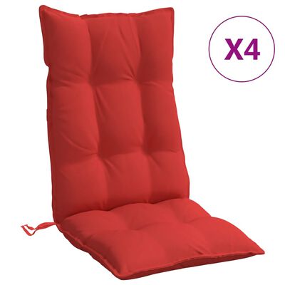 vidaXL Jastuci za stolicu s visokim naslonom 4 kom crveni od tkanine