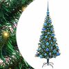 vidaXL Umjetno predsvijetljeno božićno drvce Zelena 120 cm PVC i metal