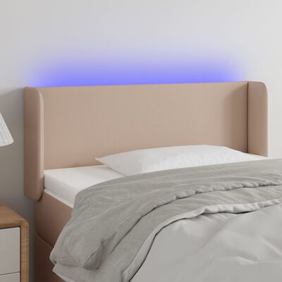 vidaXL LED uzglavlje boja cappuccina 93x16x78/88 cm od umjetne kože