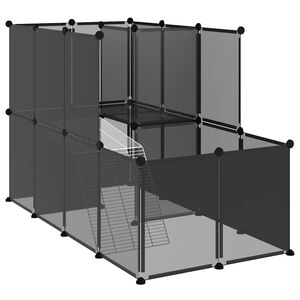 vidaXL Kavez za male životinje crni 142 x 74 x 93 cm PP i čelik