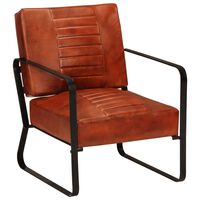 vidaXL Fotelja smeđa 58,5 x 64 x 76 cm od prave kože