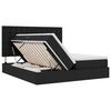 vidaXL Krevet S LED lampica s uzglavljem Crna 180 x 200 cm tkanina