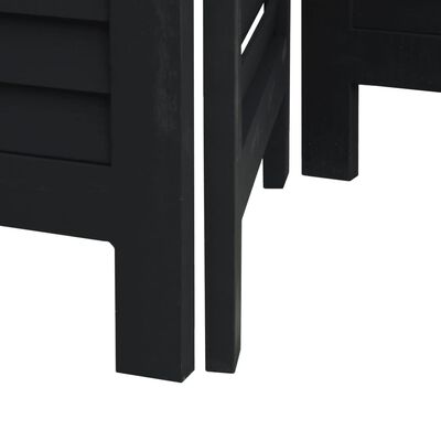 vidaXL Sobna pregrada s 4 panela crno od masivnog drva paulovnije