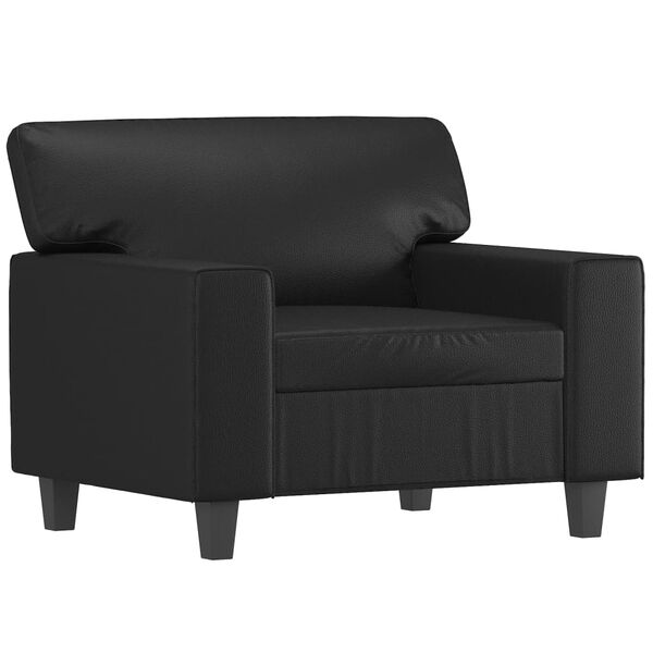 vidaXL 4-dijelni set sofa s jastucima crni od umjetne kože