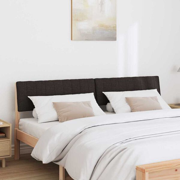 vidaXL Tapecirani uzglavlje Crna 180 cm Čvrsto borovo drvo
