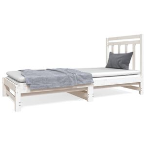 vidaXL Dnevni ležaj na izvlačenje bijeli 2x(90x190)cm masivna borovina