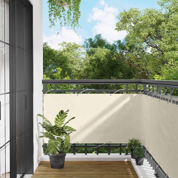 vidaXL Balcony ekran Krema 75 x 200 cm Oxford tkanina