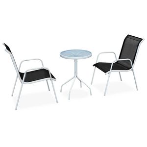 vidaXL 3-dijelni bistro set čelični crni