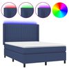 vidaXL Krevet box spring s madracem LED plavi 140x190 cm od tkanine