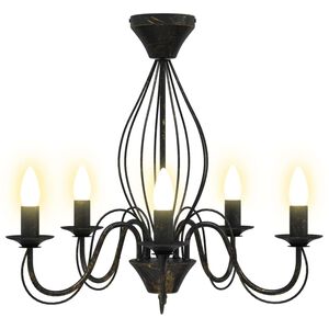 vidaXL Luster E14 Metal Antikna crna &Oslash; 52 x 47 cm