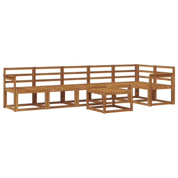 vidaXL Set vanjskih sofa 7 pcs Prirodna Čvrsto drvo akacije