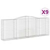 vidaXL Lučne gabionske ko&scaron;are 9 kom 400x50x140/160cm pocinčano željezo