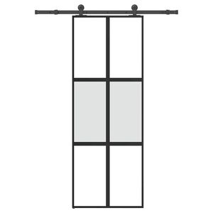 vidaXL Klizna vrata s priborom 76 x 205 cm kaljeno staklo i aluminij
