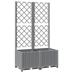 vidaXL Vrtna sadilica s re&scaron;etkom svjetlosiva 80 x 40 x 136 cm PP