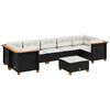 vidaXL 8-dijelni set vrtnih sofa od poliratana s jastucima crni