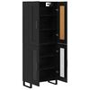 vidaXL Highboard Crni hrast 69,5 x 34 x 180 cm Konstruirano drvo