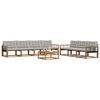 vidaXL Set vanjskih sofa s jastukom 8 pcs Prirodna i svijetlo siva