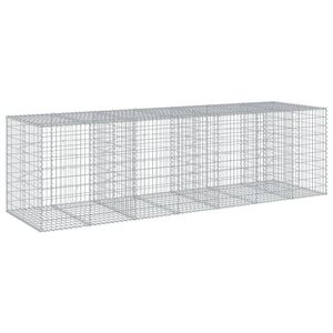 vidaXL Gabionska ko&scaron;ara s poklopcem 350x100x100 cm pocinčano željezo