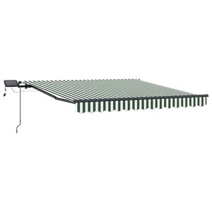 vidaXL Povlačivi tende Zelena i bijela 350 x 250 cm Tkanina i Aluminij