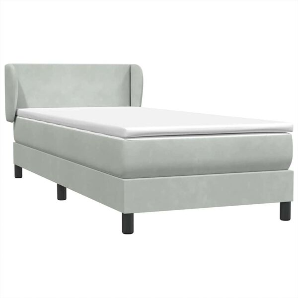 vidaXL Box Spring krevet s madracem svijetlo sivi 80x210 cm bar&scaron;un