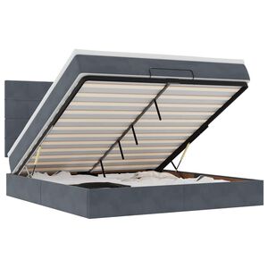 vidaXL Okvir kreveta s madracima tamnosivi 160x200cm bar&scaron;unasti