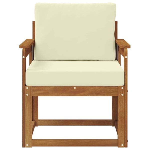 vidaXL Vanjski kauč Čvrsto drvo akacije i poliester Prirodna