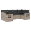 vidaXL 6-dijelni set vrtnih sofa od poliratana s jastucima svjetlosivi