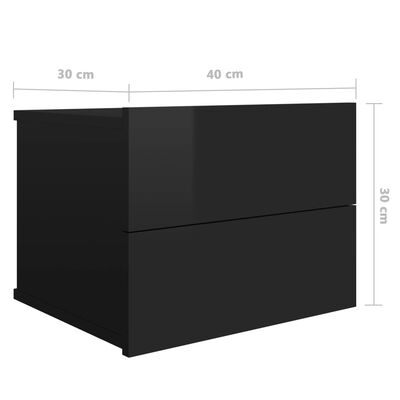 vidaXL Noćni ormarić sjajni crni 40 x 30 x 30 cm od konstruiranog drva